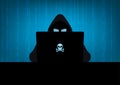 Hacker silhouette in the dark