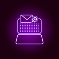 Hacker, Spam icon in neon style. Can be used for web, logo, mobile app, UI, UX