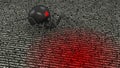 Hacker spider infecting computer code cybersecurity concept