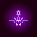 Hacker, spyware icon in neon style. Can be used for web, logo, mobile app, UI, UX