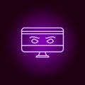 Hacker, spyware icon in neon style. Can be used for web, logo, mobile app, UI UX