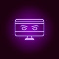 Hacker, spyware icon in neon style. Can be used for web, logo, mobile app, UI UX