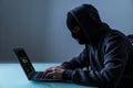 Hacker Stealing Information From Laptop