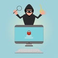 Hacker stealing sensitive data password from a personal computer Royalty Free Stock Photo