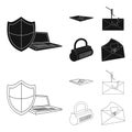 Hacker, system, connection .Hackers and hacking set collection icons in black,outline style vector symbol stock Royalty Free Stock Photo