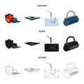 Hacker, system, connection .Hackers and hacking set collection icons in cartoon,black,outline style vector symbol stock Royalty Free Stock Photo
