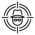 Hacker target icon, outline style Royalty Free Stock Photo