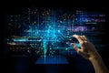 Cybersecurity Concept: An abstract representation of cybersecurity with coding, binary digits Royalty Free Stock Photo