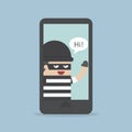 Hacker, Thief Hacking Smartphone, Business concept