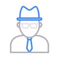 Hacker thin line color vector icon Royalty Free Stock Photo