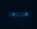 Hacker title with plexus effect. Connected lines with dots. Lines title plexus Royalty Free Stock Photo