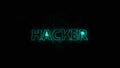 Hacker title with plexus effect. Connected lines with dots. Lines title plexus Royalty Free Stock Photo