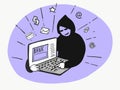 Hacker trying hack computer