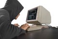 Hacker trying to steal information from system