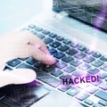 Hacker Typing Hacked Data Alert 3d Illustration Royalty Free Stock Photo