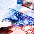 Hacker Typing Hacked Data Alert 3d Illustration Royalty Free Stock Photo