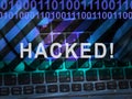 Hacker Typing Hacked Data Alert 3d Illustration Royalty Free Stock Photo