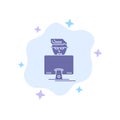 Hacker, User, Gamer, Programmer Blue Icon on Abstract Cloud Background
