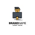 Hacker, User, Gamer, Programmer Business Logo Template. Flat Color