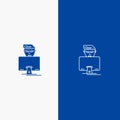 Hacker, User, Gamer, Programmer Line and Glyph Solid icon Blue banner Line and Glyph Solid icon Blue banner