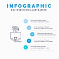 Hacker, User, Gamer, Programmer Line icon with 5 steps presentation infographics Background