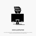 Hacker, User, Gamer, Programmer solid Glyph Icon vector