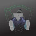 Hacker is using computer to attack vector illustration Royalty Free Stock Photo