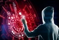 Hacker using digital interface Royalty Free Stock Photo