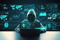 Hacker using interface Royalty Free Stock Photo
