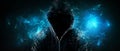 A hacker using malicious programs attacks