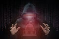 Hacker using ransomware for attack government system Royalty Free Stock Photo