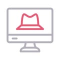Hacker thin color line vector icon Royalty Free Stock Photo