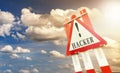 Hacker warning sign Royalty Free Stock Photo