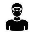 Hacker Wearing mask Vector Icon which can easily modify or edit Royalty Free Stock Photo