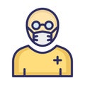 Hacker Wearing mask Vector Icon which can easily modify or edit Royalty Free Stock Photo