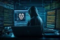 Hacker working on a computer - Generative AI Royalty Free Stock Photo