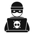Hacker working icon simple vector. Online report