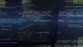 Hacker writing code cracking computer. Programming code in the background. Hacker attack, cybercrime, virus software