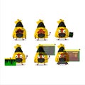 A Hacker yellow bag chinese character mascot with