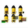 A Hacker yellow ruler character mascot with