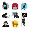 Hackers Characters Symbols Icons Collection