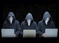 Hackers without face. Concept of hacker group, organization or association