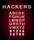 Hackers glitch font template