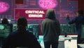 Hackers group failing to hack a system in high tech agency office