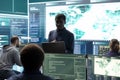 Hackers group working on governmental cyber surveillance in high tech office