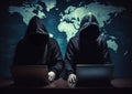 Hackers with hoodies. Hacker group, organization or association