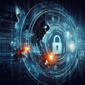 Hackers probing defenses in cyber security and protection of network Royalty Free Stock Photo