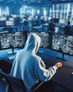 hackers trying to get into high tech secure system cybersecurity Royalty Free Stock Photo