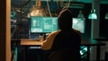 Hackers using network vulnerability to exploit security server Royalty Free Stock Photo