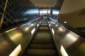Escalator leading to the platform for trains at S-Bahnhofs Hackescher Markt in Berlin, Germany, Europe. Royalty Free Stock Photo